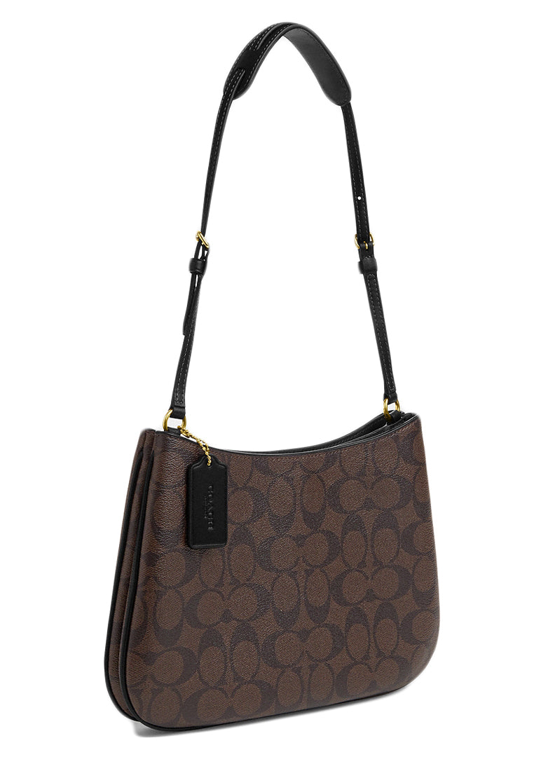 Coach Penelope Shoulder Bag In Signature Canvas - Dark Brown