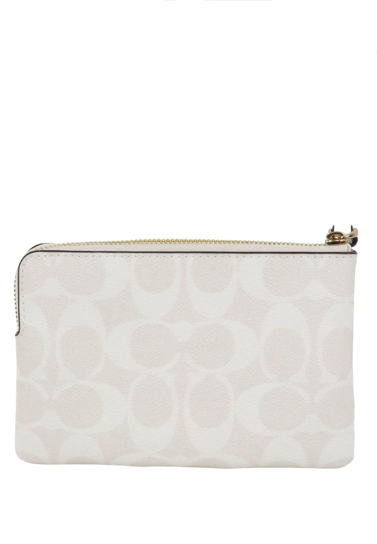 Coach Corner Zip Wristlet in Signature Canvas - Gracier White