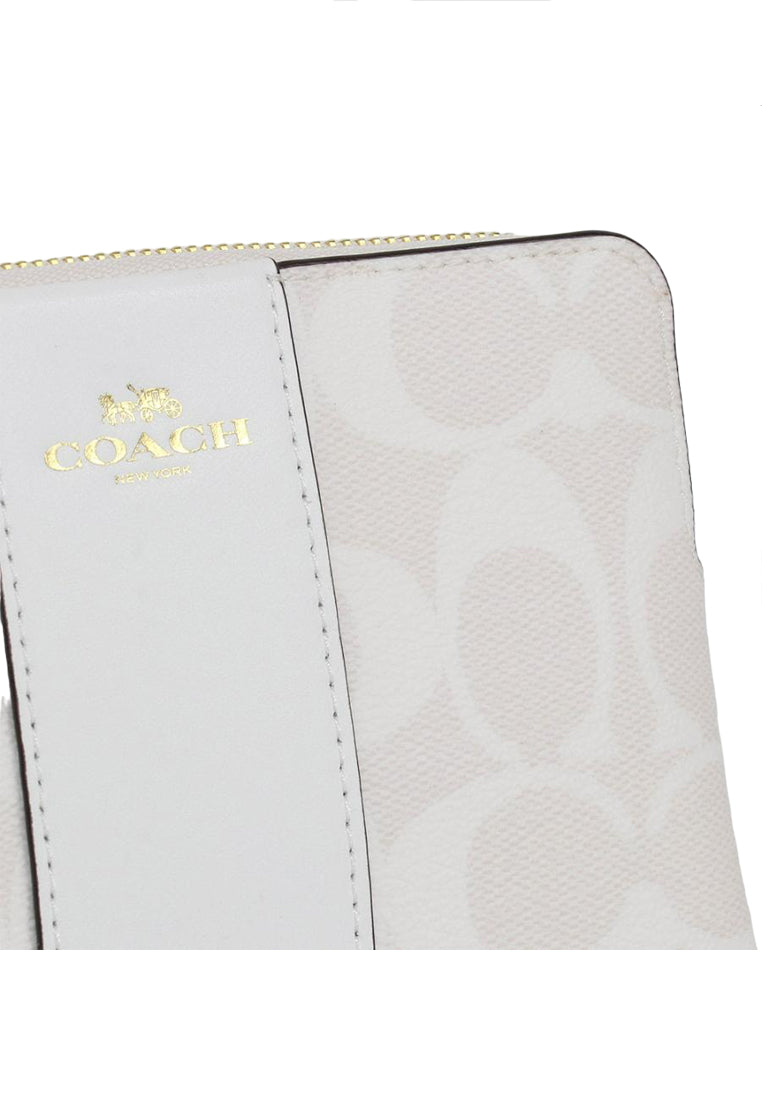 Coach Corner Zip Wristlet in Signature Canvas - Gracier White