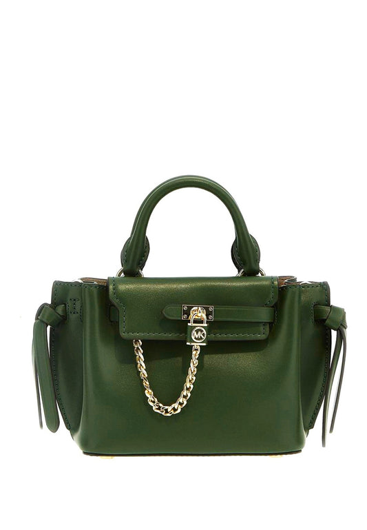 Michael Kors Hamilton Legacy Extra-Small Leather Belted Satchel - Amazon Green