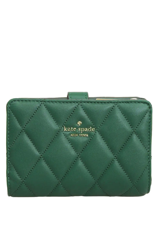 Kate Spade Carey Medium Compartment Bifold Wallet - Deep Green