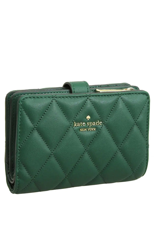 Kate Spade Carey Medium Compartment Bifold Wallet - Deep Green