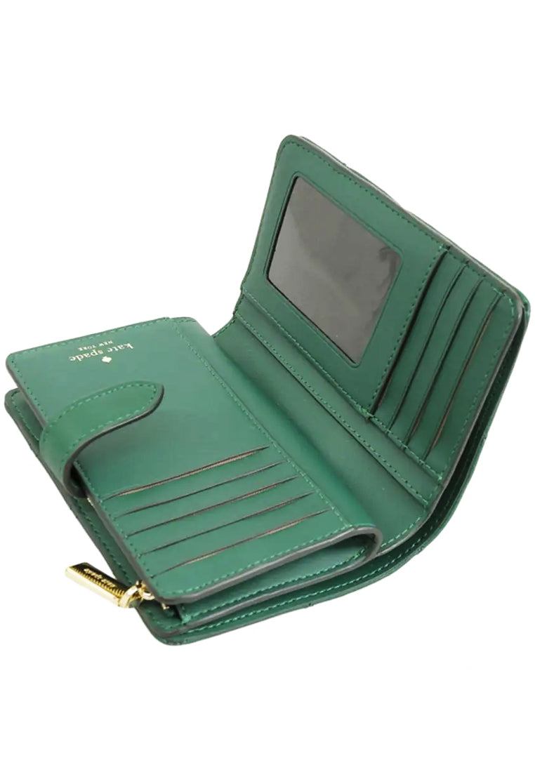 Kate Spade Carey Medium Compartment Bifold Wallet - Deep Green