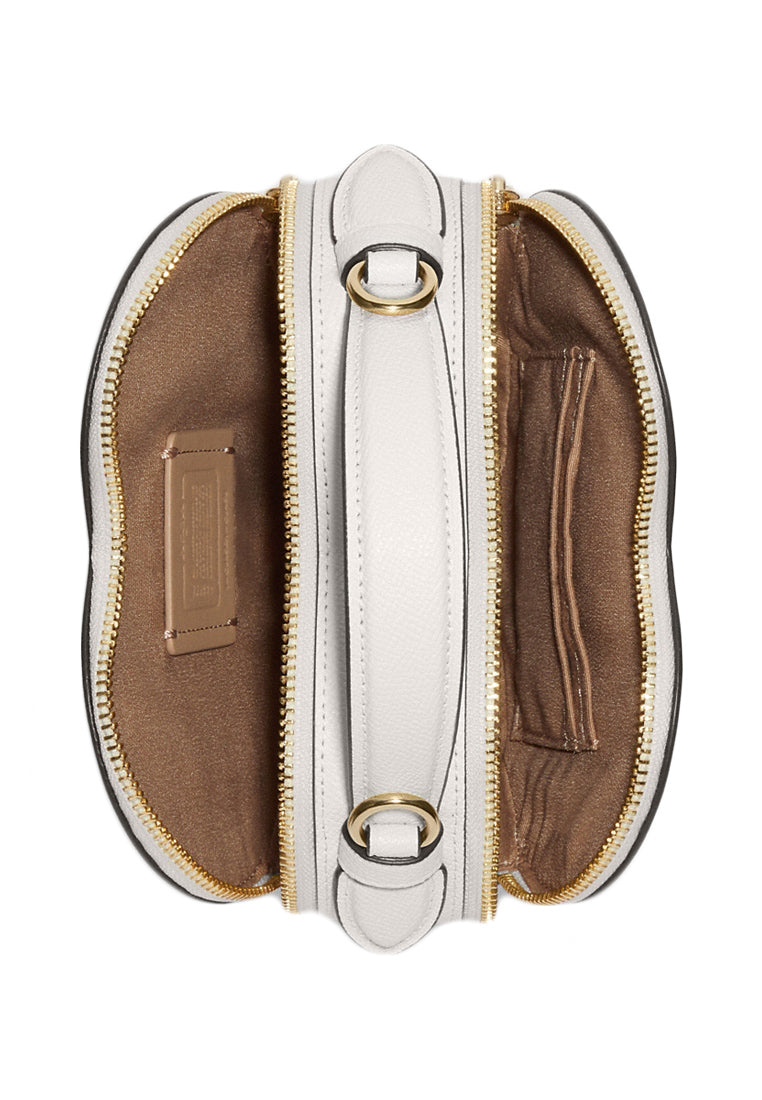 Coach Heart Crossbody In Signature Canvas - Light Brown/White