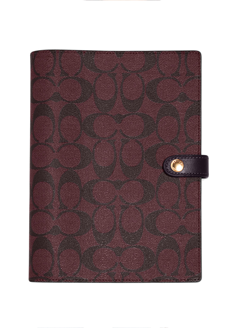 Coach Notebook In Signature Canvas - Oxblood