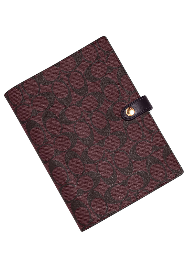 Coach Notebook In Signature Canvas - Oxblood