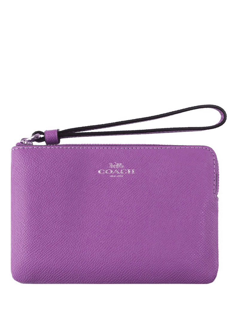 Coach Corner Zip Wristlet - Purple