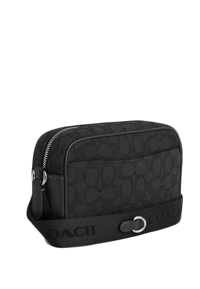 Coach Mini Jamie Camera Bag In Signature Jacquard - Black