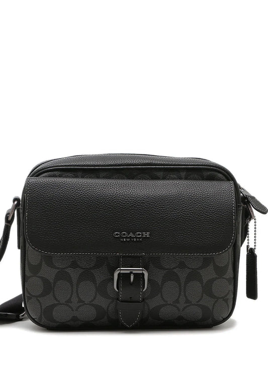 Coach Mens Hudson Crossbody In Signature - Black