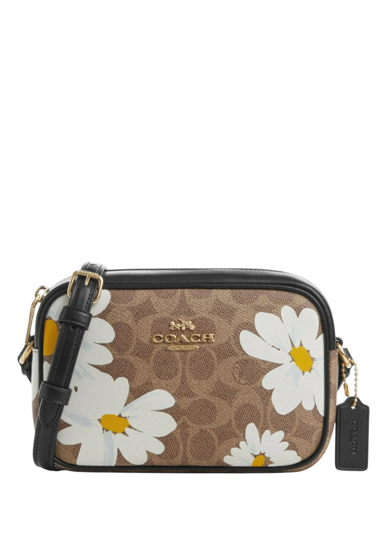 Coach Mini Jamie Camera Bag In Signature Canvas With Floral Print - Brown