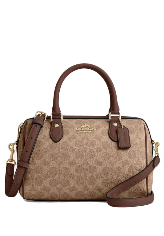 Coach Rowan Satchel In Signature Canvas - Tan Brown