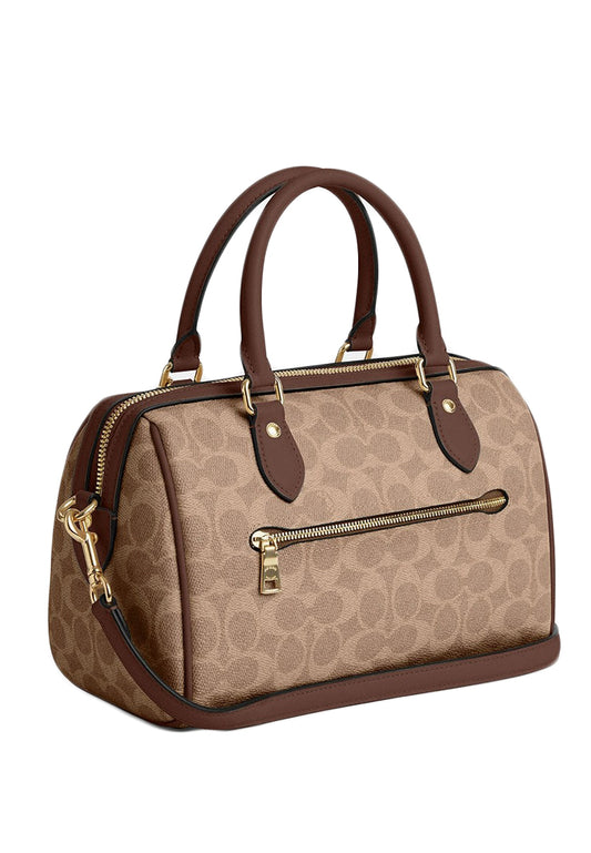 Coach Rowan Satchel In Signature Canvas - Tan Brown