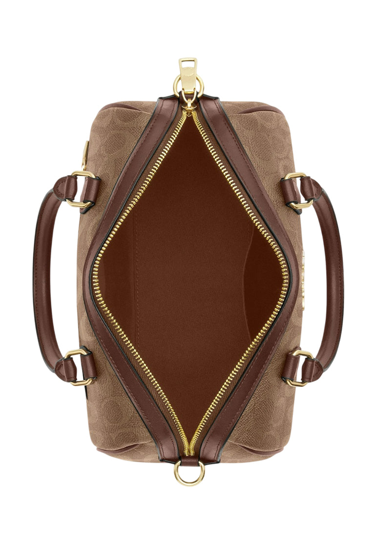 Coach Rowan Satchel In Signature Canvas - Tan Brown