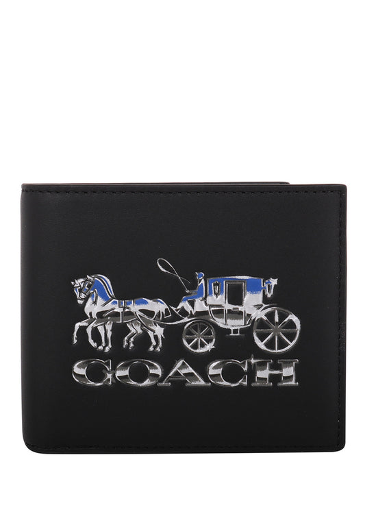 Coach Mens Boxed 3 In 1 Wallet Gift Set With Horse And Carriage - Black