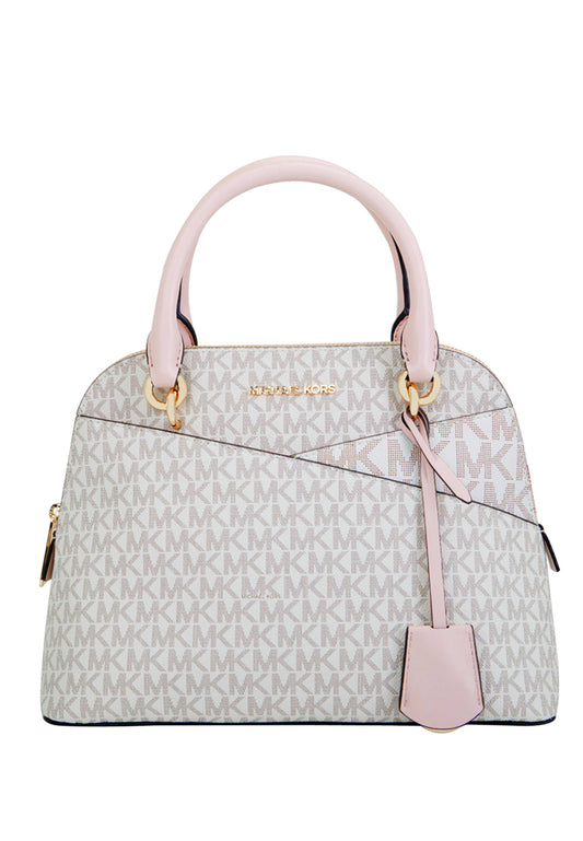 Michael Kors Jet Set Medium Logo Dome Satchel - Vanilla/Powder Blush