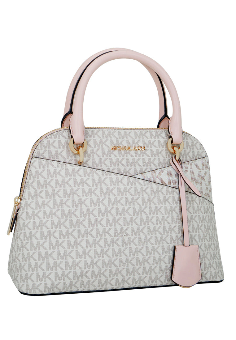 Michael Kors Jet Set Medium Logo Dome Satchel - Vanilla/Powder Blush