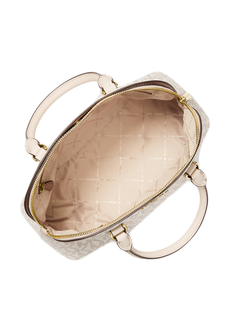 Michael Kors Jet Set Medium Logo Dome Satchel - Vanilla/Powder Blush