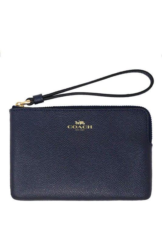 Coach Corner Zip Wristlet - Midnight Navy