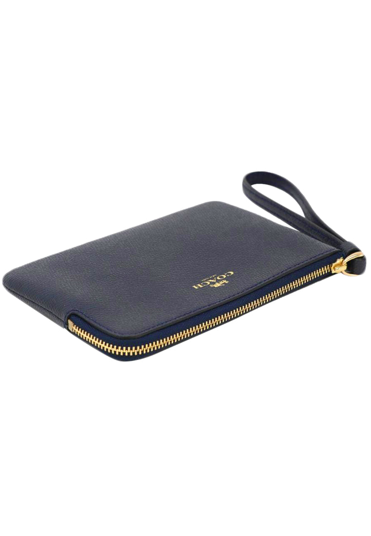 Coach Corner Zip Wristlet - Midnight Navy