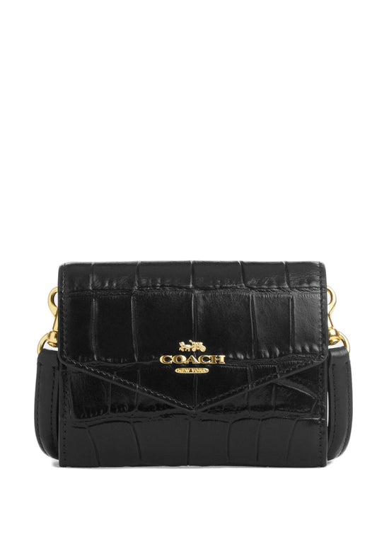 Coach Mini Envelope Wallet With Strap - Black