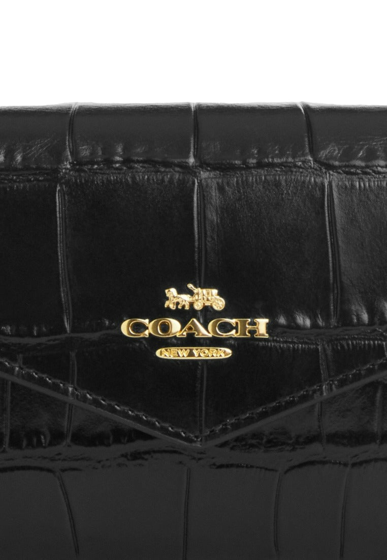 Coach Mini Envelope Wallet With Strap - Black