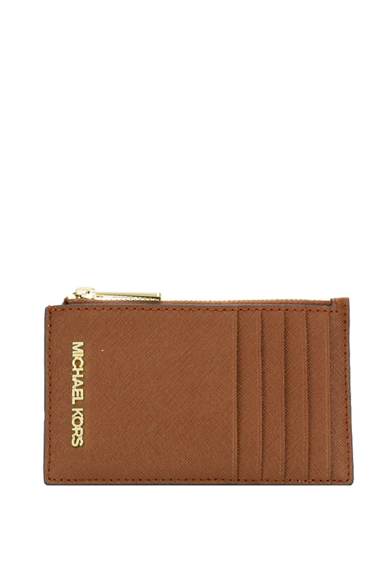 Michael Kors Jet Set Travel Top Zip Card Case - Brown