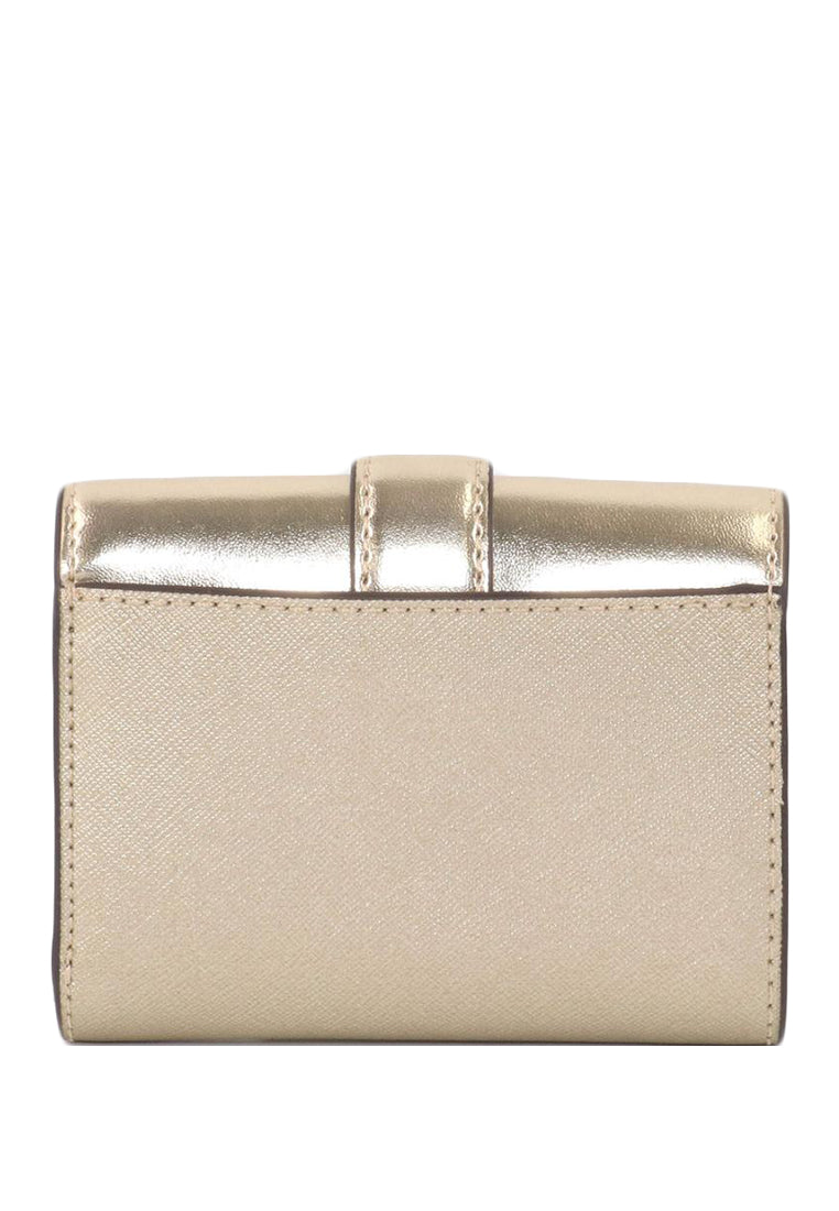 Michael Kors Carmen Medium Flap Bifold Wallet - Pale Gold