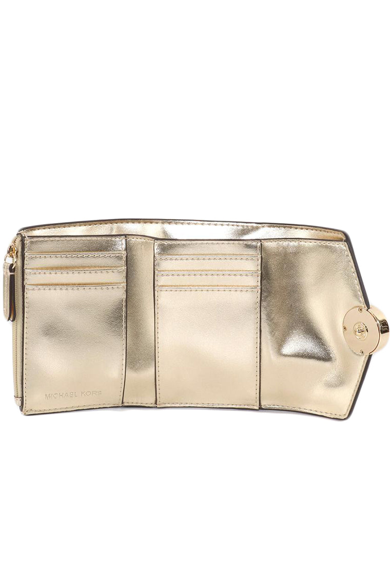 Michael Kors Carmen Medium Flap Bifold Wallet - Pale Gold