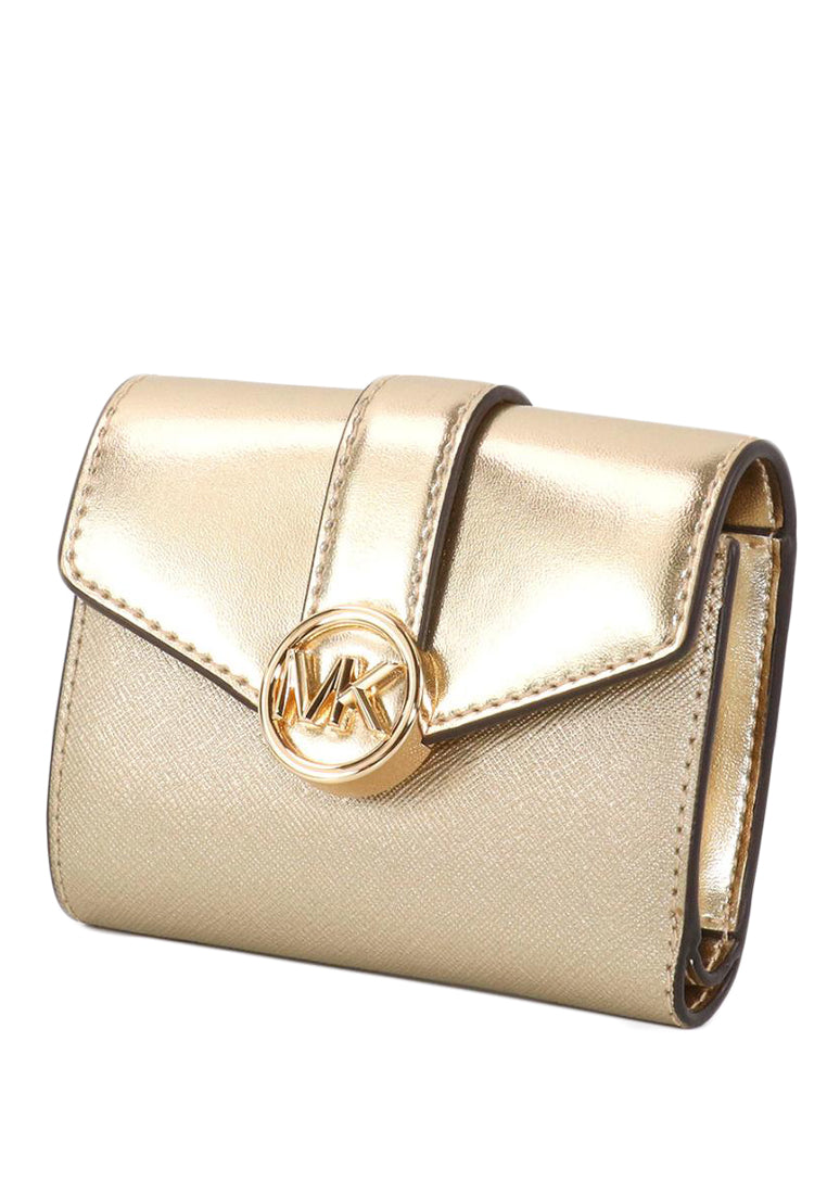 Michael Kors Carmen Medium Flap Bifold Wallet - Pale Gold