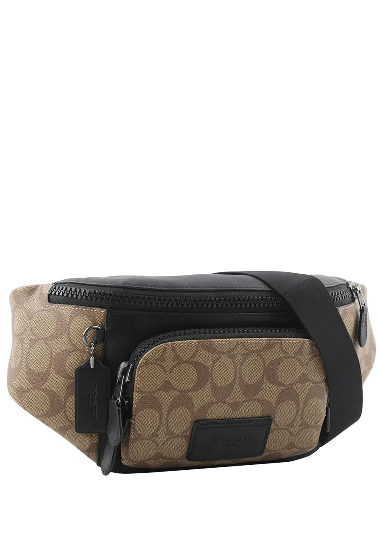 Coach Mens Track Belt Bag In Signature Canvas - Brown