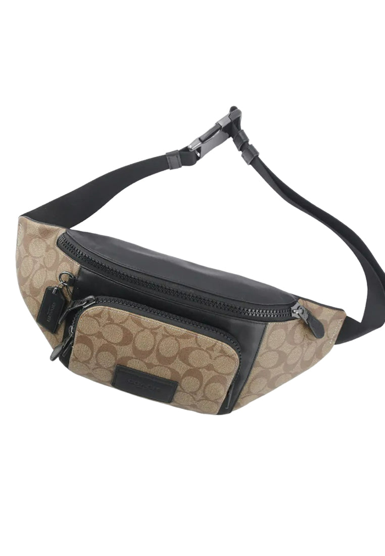 Coach Mens Track Belt Bag In Signature Canvas - Brown