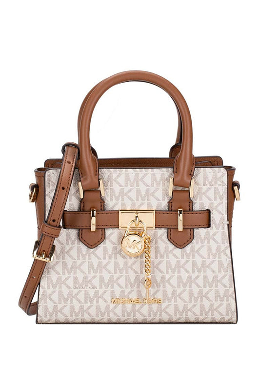 Michael Kors Hamilton Extra Small Satchel Signature Crossbody - Vanilla