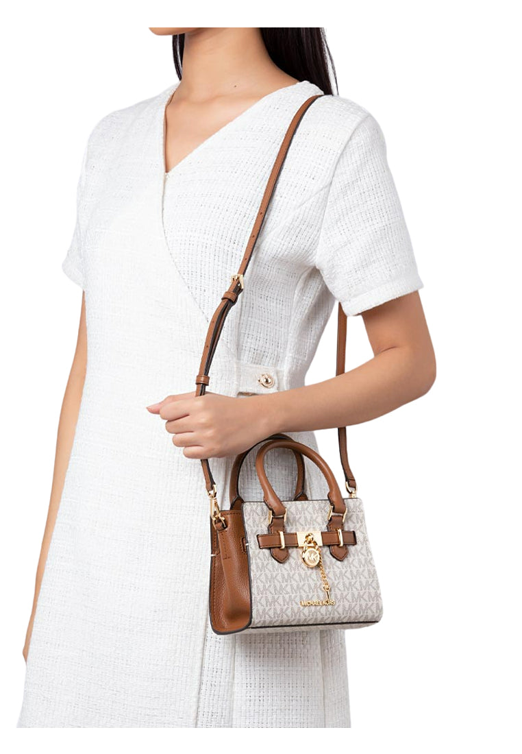 Michael Kors Hamilton Extra Small Satchel Signature Crossbody - Vanilla