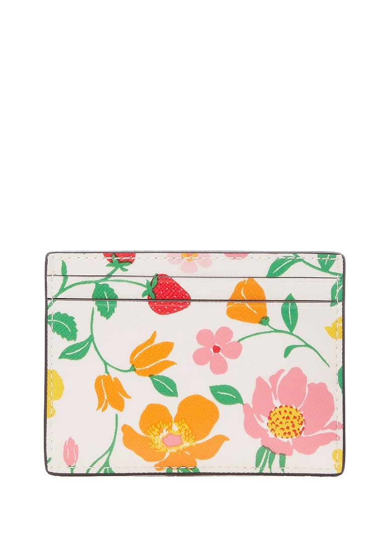 Kate Spade Boxed Madison Strawberry Garden Small Slim Card Holder - Light Pink