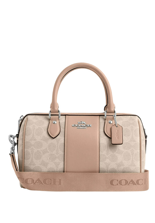 Coach Rowan Satchel In Signature Canvas - Taupe Beige