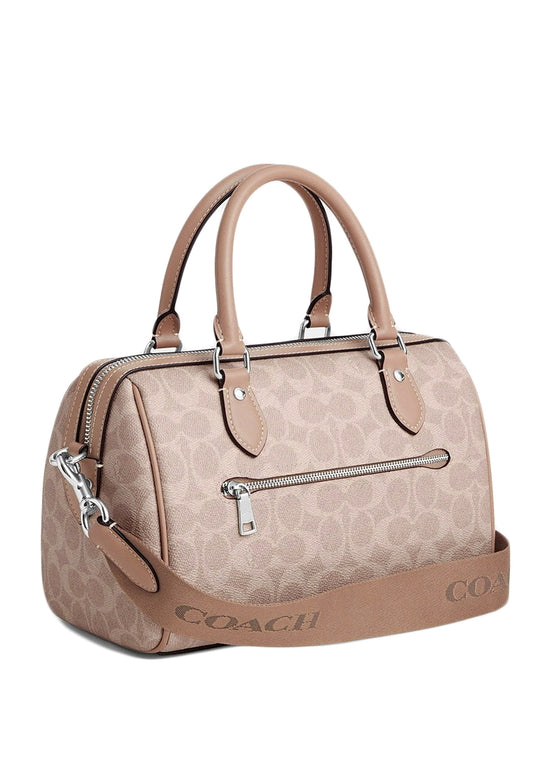 Coach Rowan Satchel In Signature Canvas - Taupe Beige