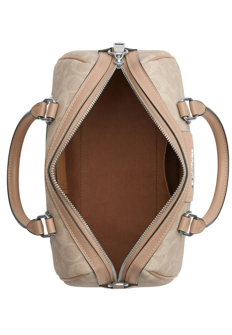 Coach Rowan Satchel In Signature Canvas - Taupe Beige