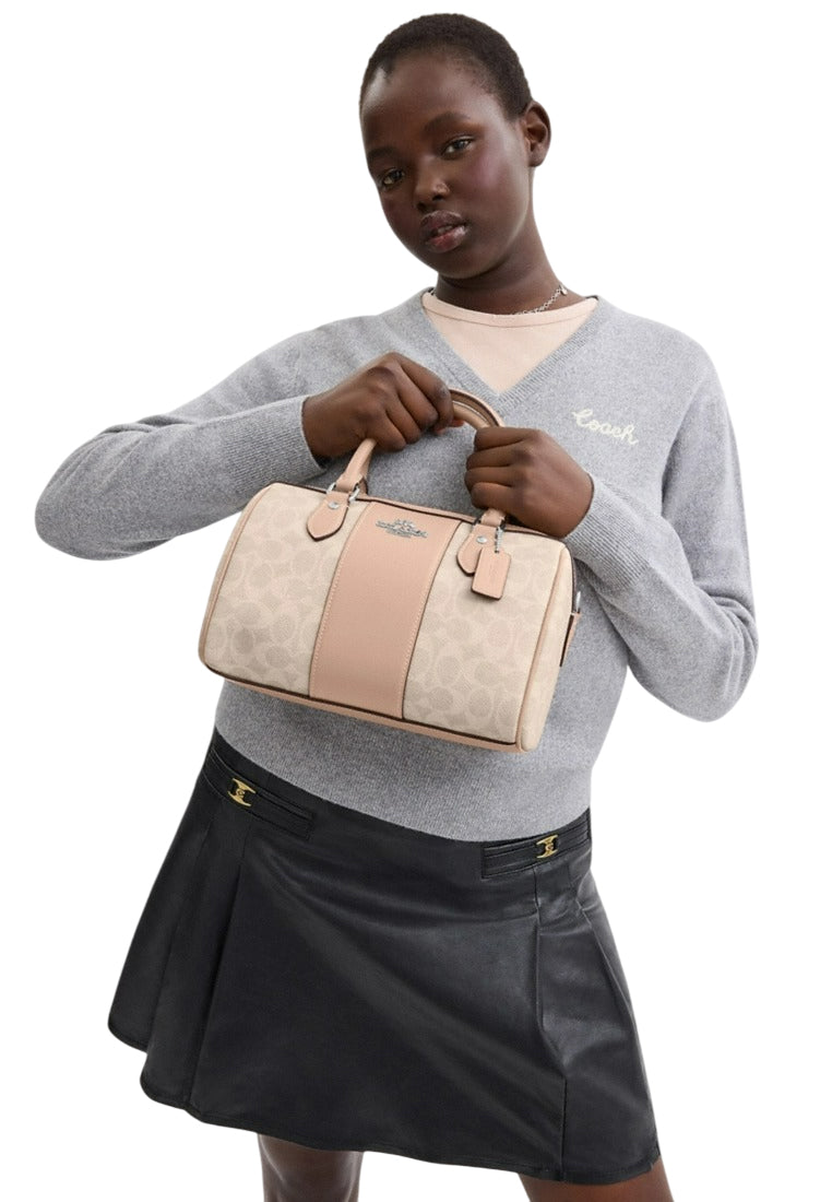 Coach Rowan Satchel In Signature Canvas - Taupe Beige