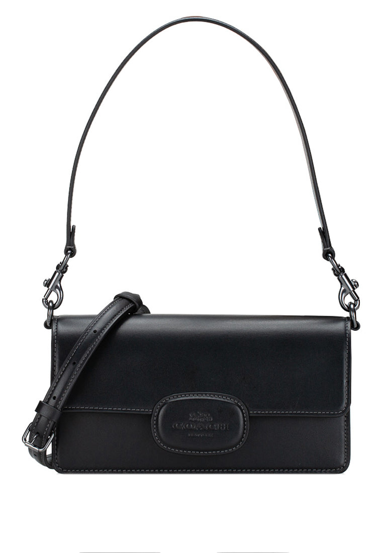 Coach Eliza Flap Crossbody With Leather Covered Closure - Black