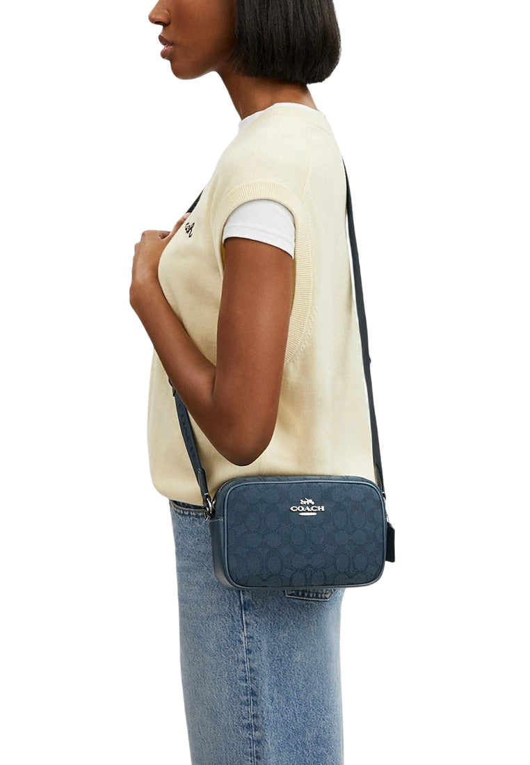 Coach Mini Jamie Camera Bag In Signature Jacquard - Dark Denim