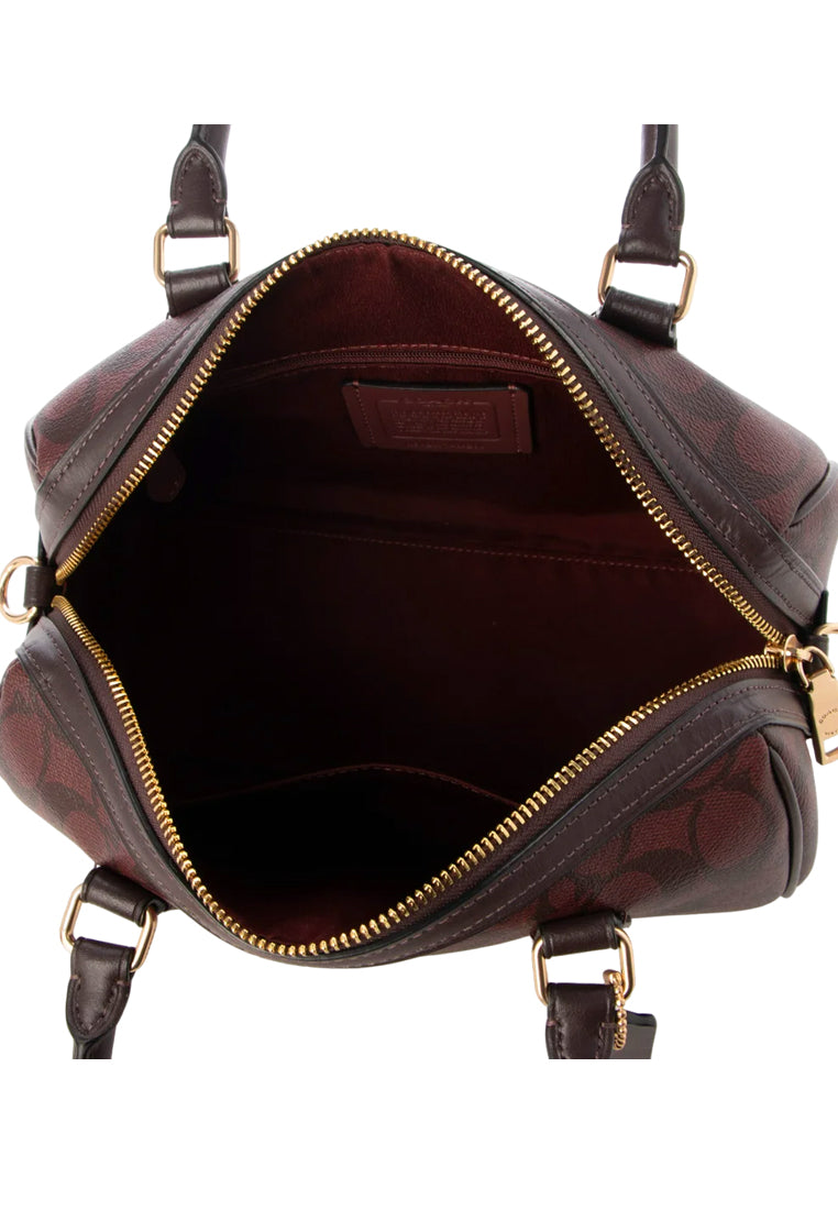 Coach Rowan Satchel In Signature Canvas - Oxblood/Black