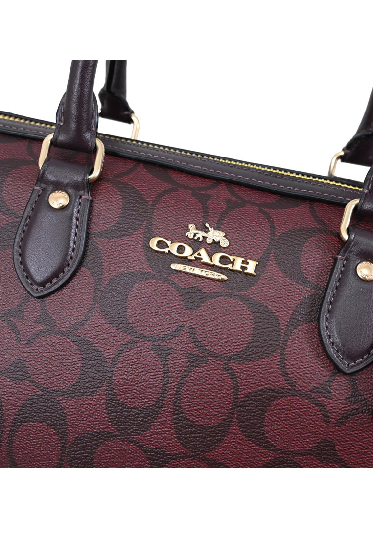 Coach Rowan Satchel In Signature Canvas - Oxblood/Black