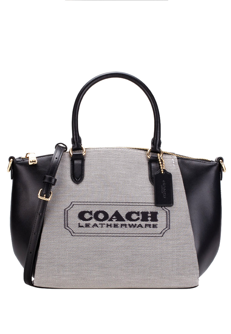 Coach Elise Satchel With Coach Badge - Black