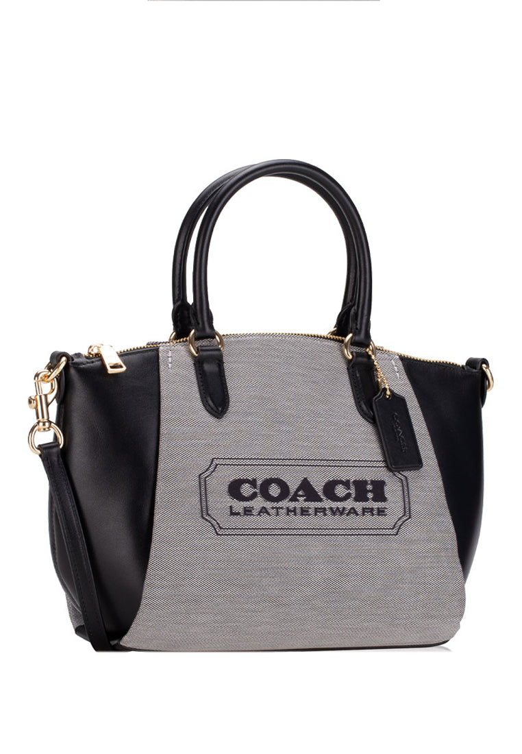 Coach Elise Satchel With Coach Badge - Black