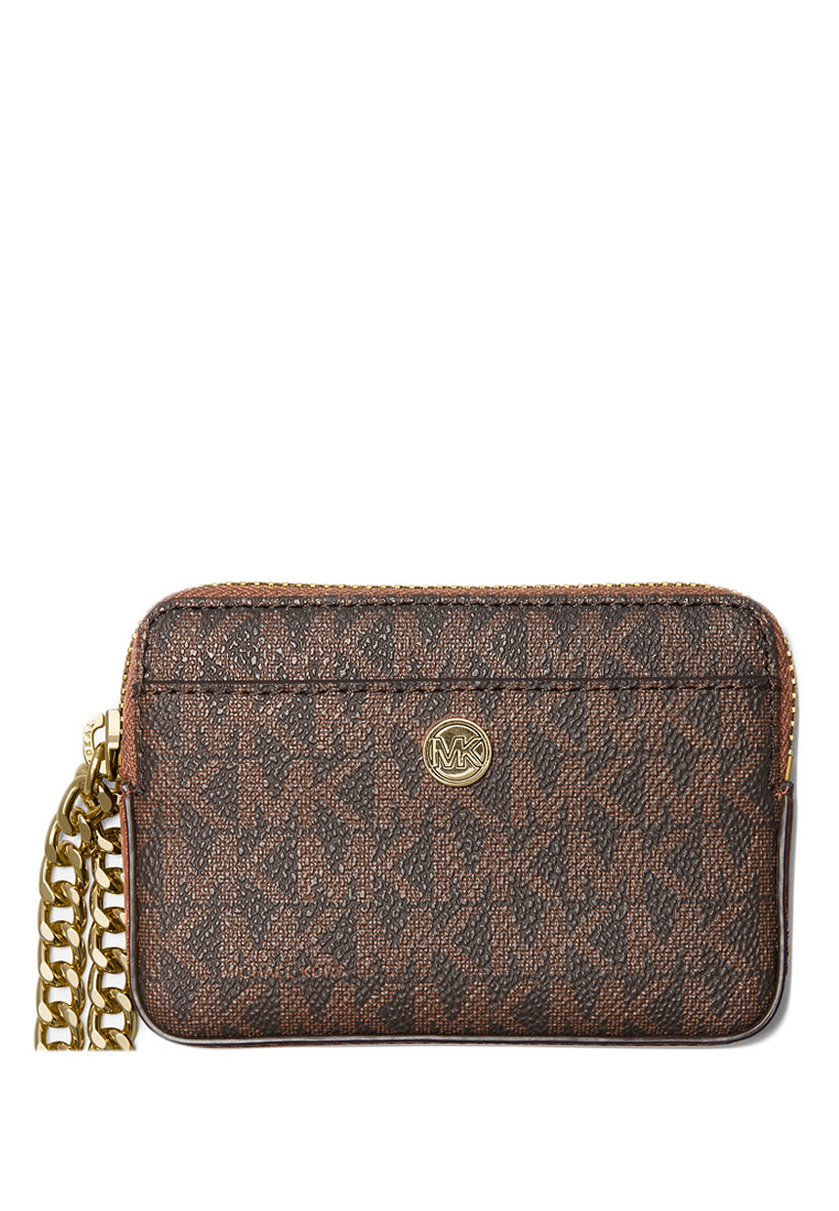 Michael Kors Medium Logo Chain Card Case - Brown