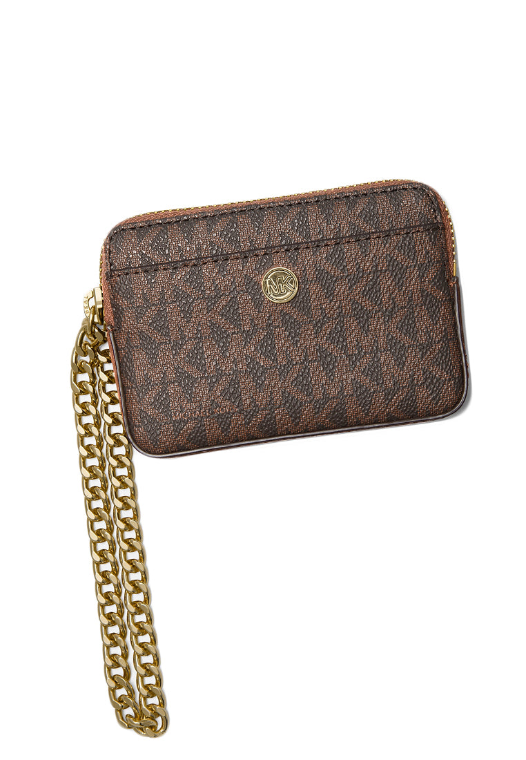 Michael Kors Medium Logo Chain Card Case - Brown