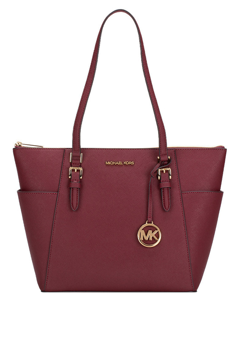 Michael Kors Charlotte Large Top Zip Tote Bag - Dark Cherry