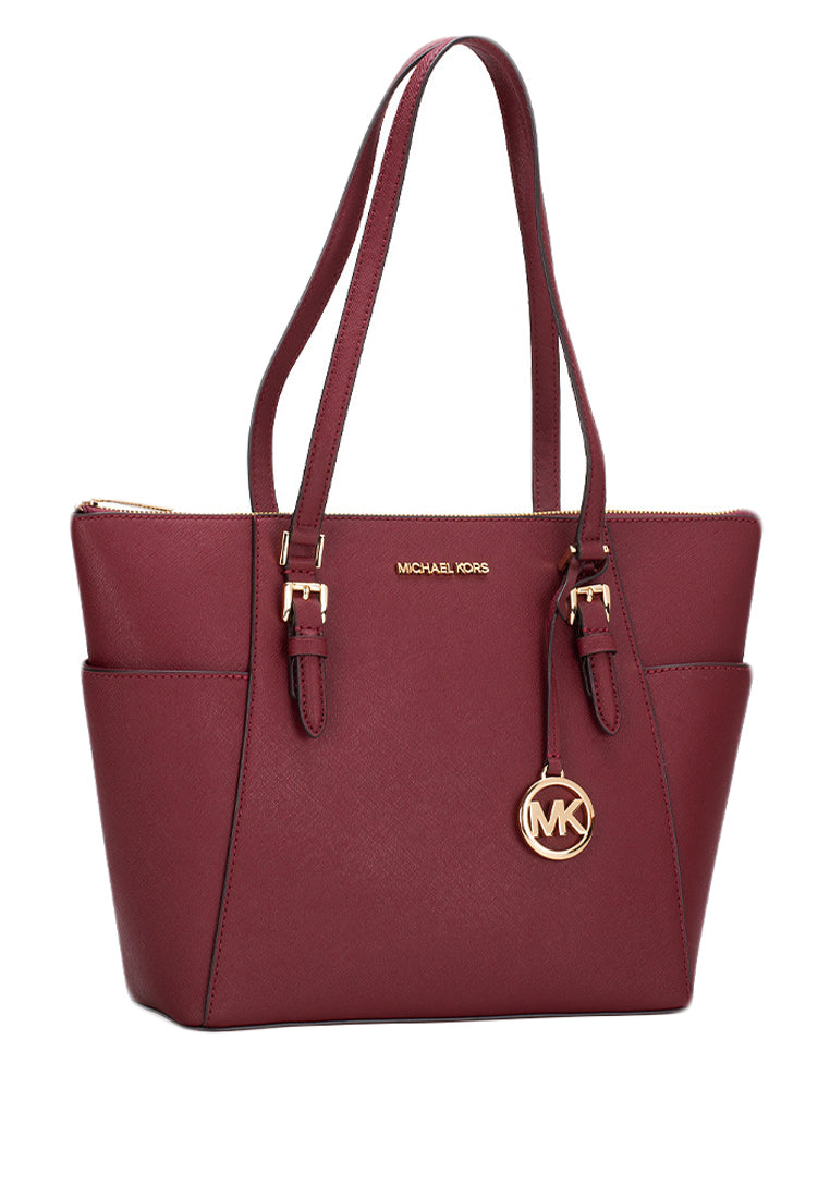 Michael Kors Charlotte Large Top Zip Tote Bag - Dark Cherry