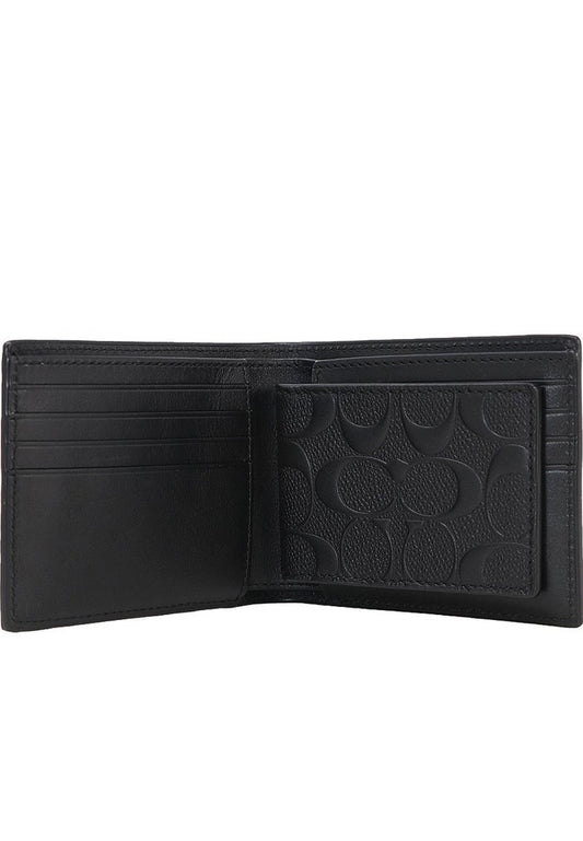 Coach Mens 3 In 1 Wallet In Signature Leather - Black