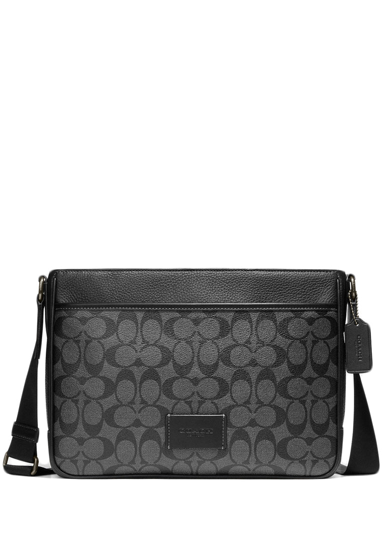 Coach Mens District Crossbody In Signature Canvas - Black